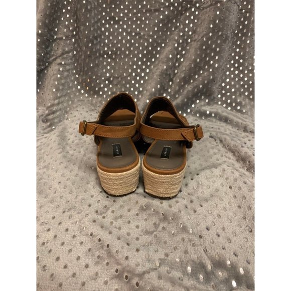 Array brand, open toe, wedge sandal, espadrille heel, Tan Cognac color - Picture 4 of 9